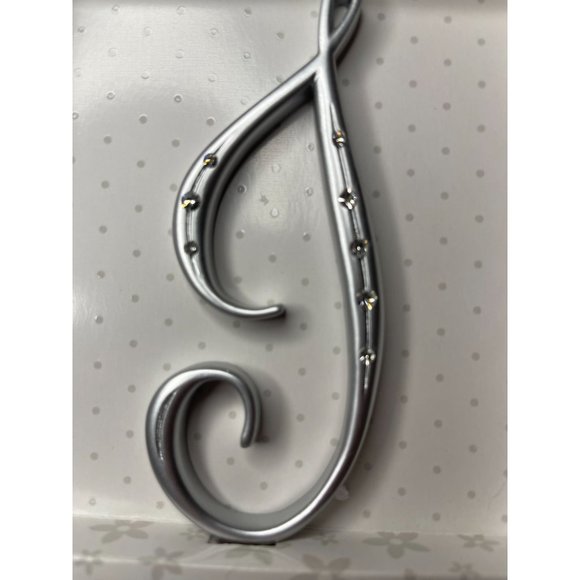 Wedding Large I Silver Finish Monogram Initial Rhinestones Cake Topper - Picture 3 of 5